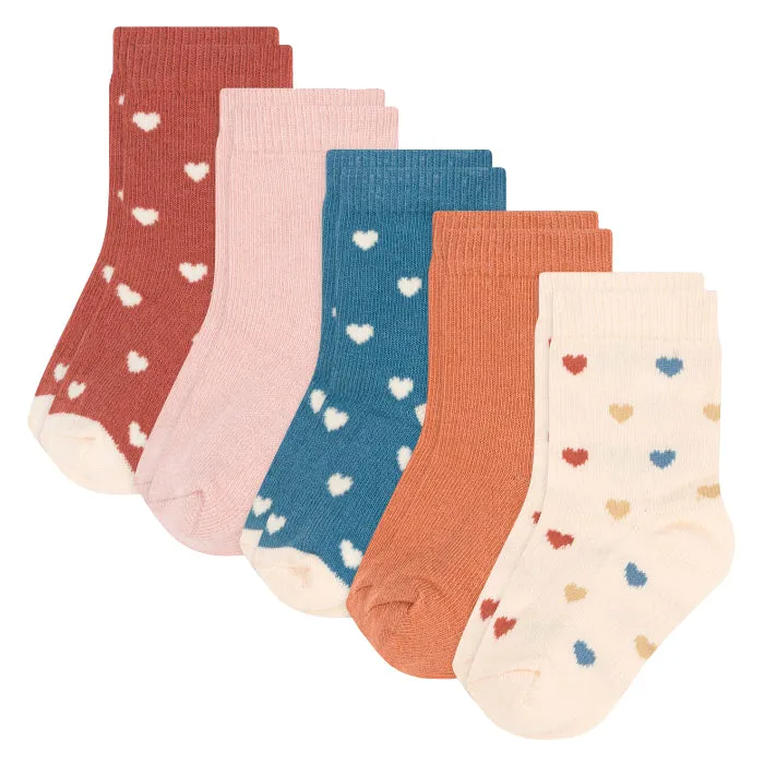 Petit Bateau Baby Set Of 5 Socks With Hearts Multicolour