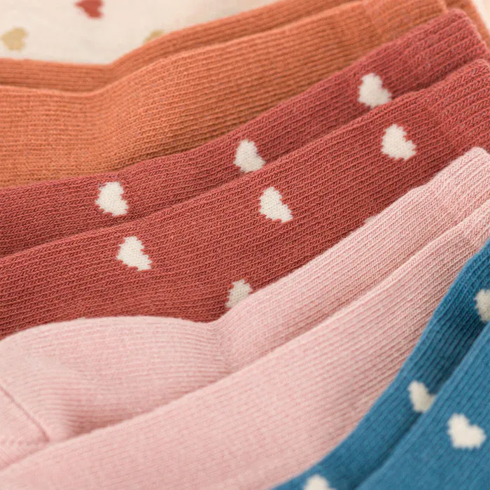 Petit Bateau Baby Set Of 5 Socks With Hearts Multicolour