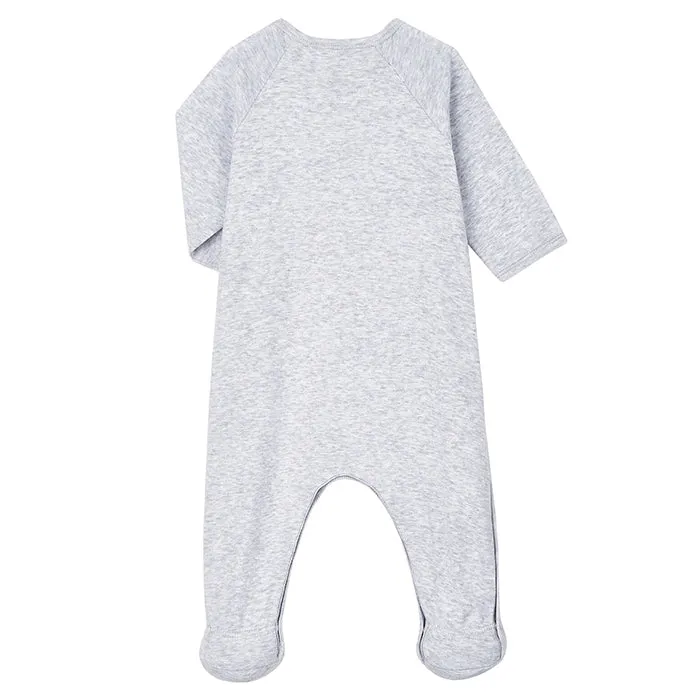 Petit Bateau Baby Tonde Mon Lapin Pyjamas With Feet Dust Grey