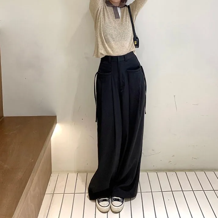 Pocket String Strap Oversized Trouser