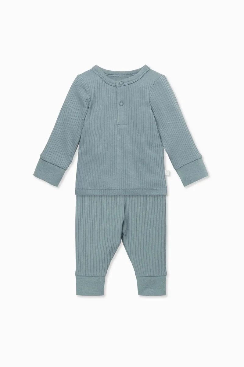 Ribbed Pajama Set - Blue