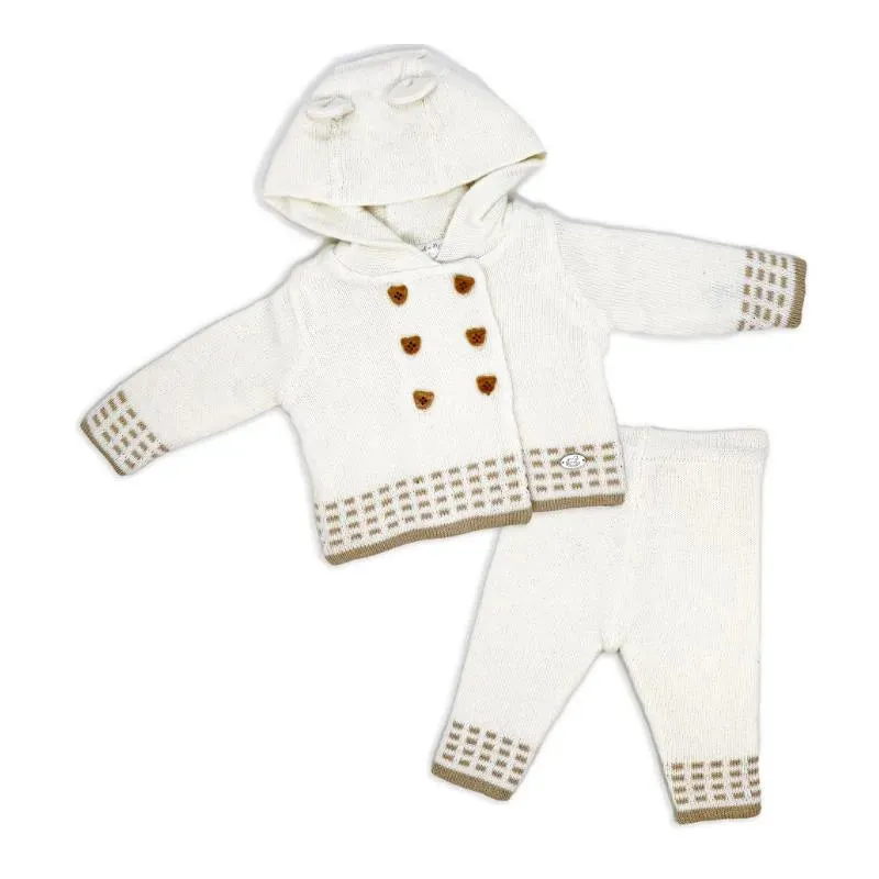 Rose Textile - 2Pk Baby Unisex Hooded Oatmeal Knit Set