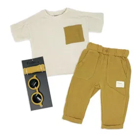 Rose Textile - 3Pk Baby Boys Tan Pant Set