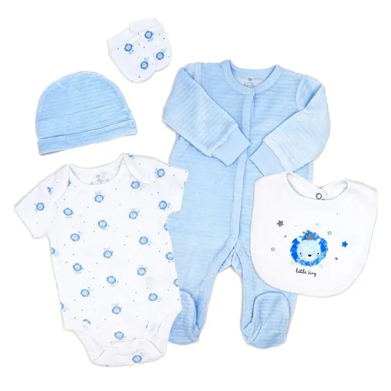 Rose Textile - 5Pk Baby Boys Lion Velour Set