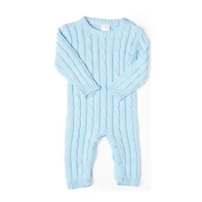 Rose Textile - Baby Boy Cotton Blue Knit Romper