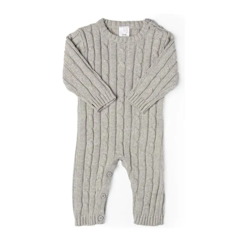 Rose Textile - Baby Unisex Cotton Grey Knit Romper