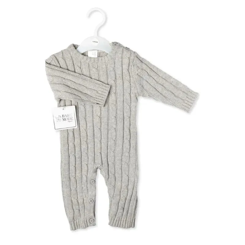 Rose Textile - Baby Unisex Cotton Grey Knit Romper