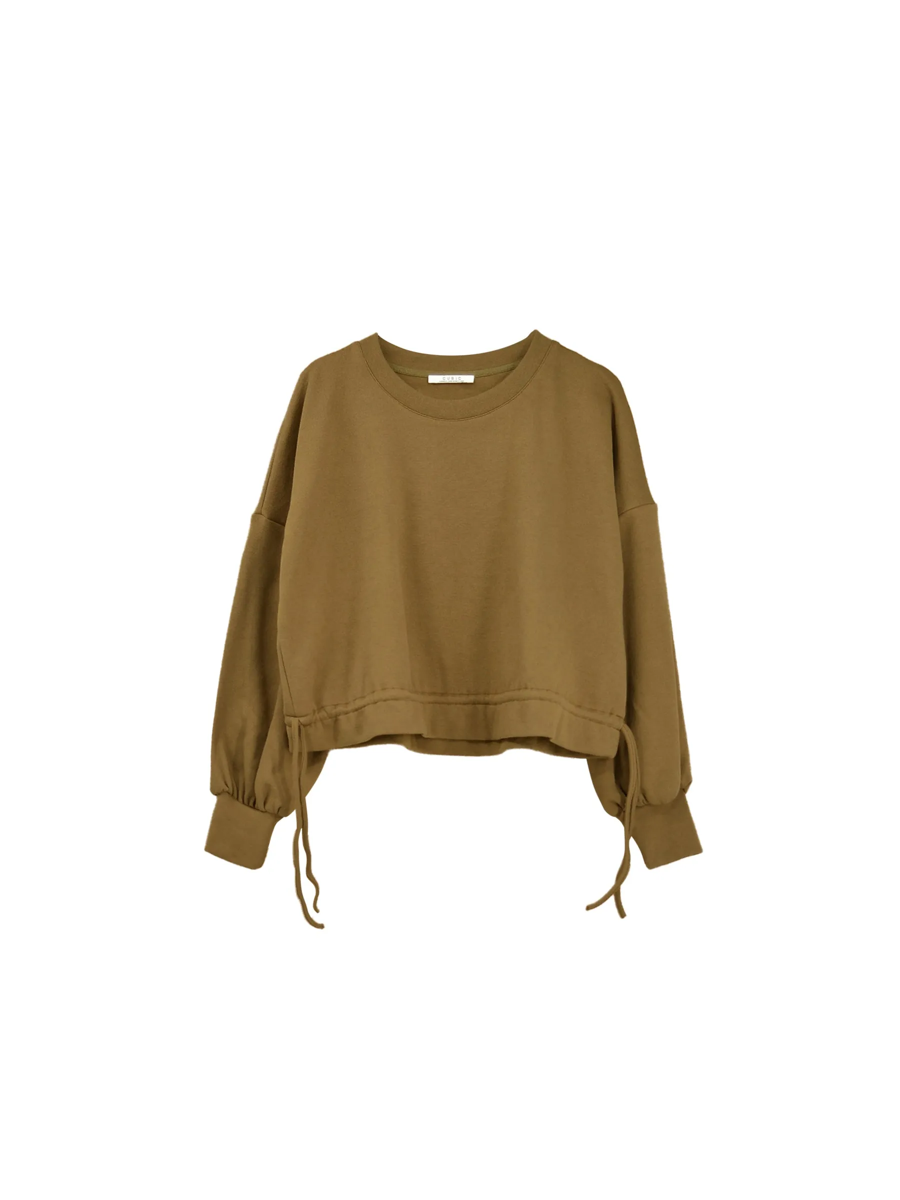 Ruffled Crop Sweatshirt with Side Ties