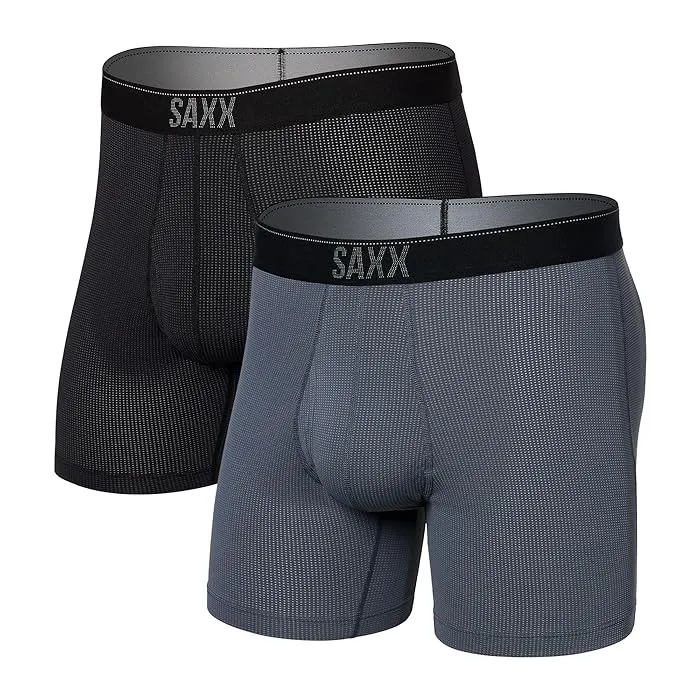 SAXX UNDERWEAR Quest Quick Dry Mesh Boxer Brief Fly 2-Pack