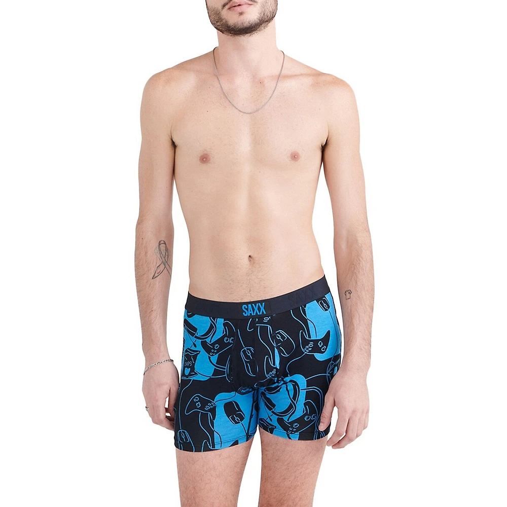 SAXX Underwear Ultra Super Soft Tech-Print Relaxed-Fit Boxer Briefs