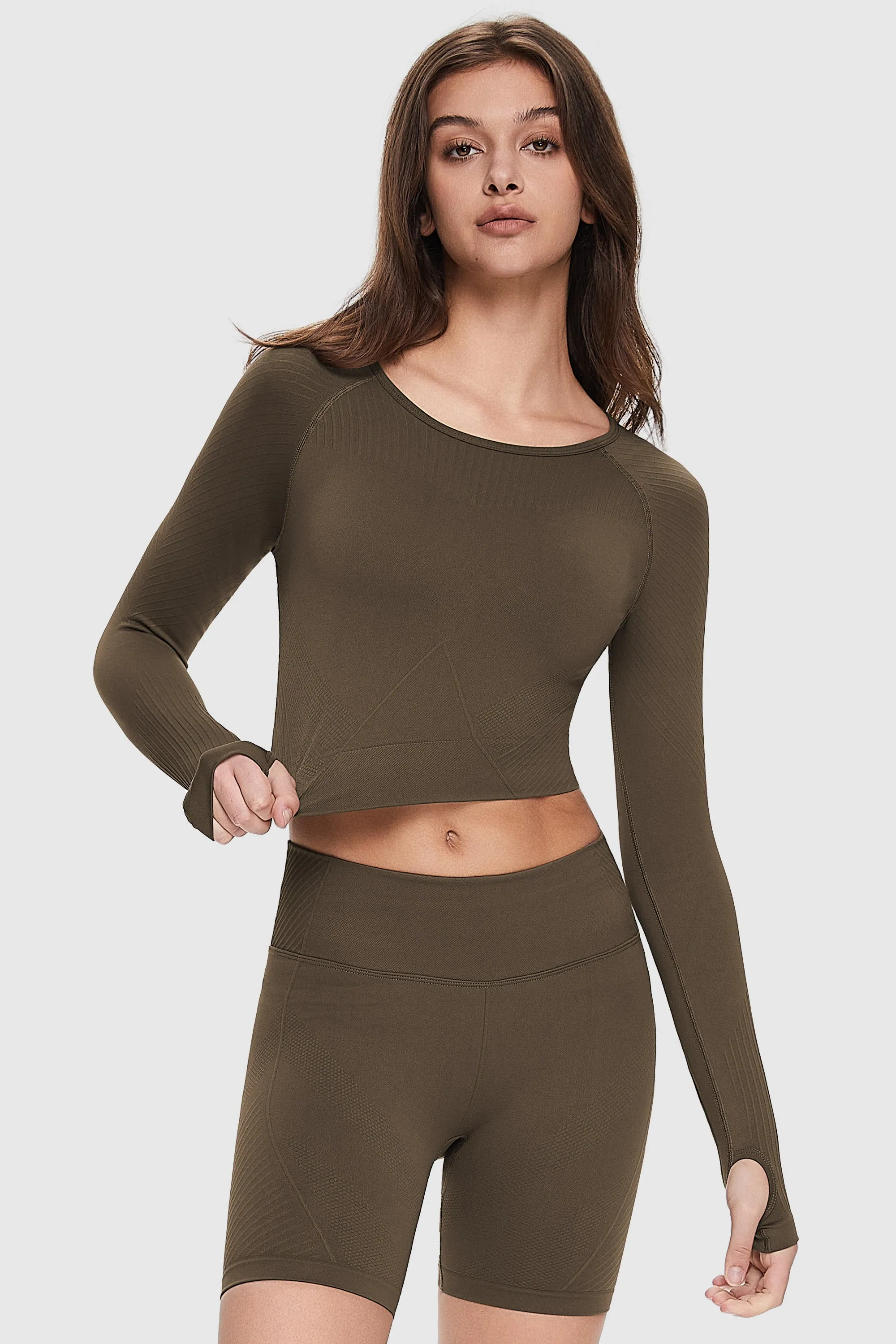 Seamless Crop Athletic Tops