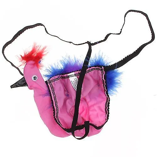 Sexy Mens Underwear Novedad G-string Peacock Pouch - Rosa