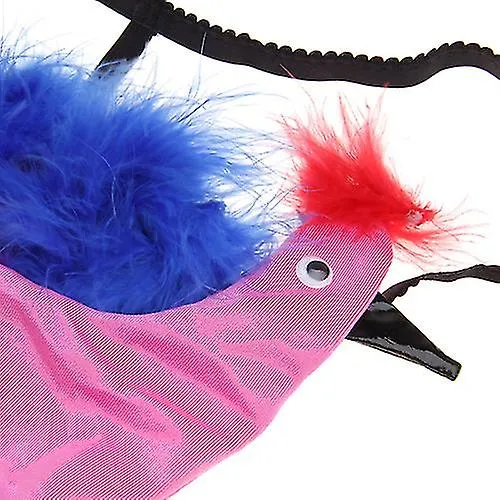 Sexy Mens Underwear Novedad G-string Peacock Pouch - Rosa