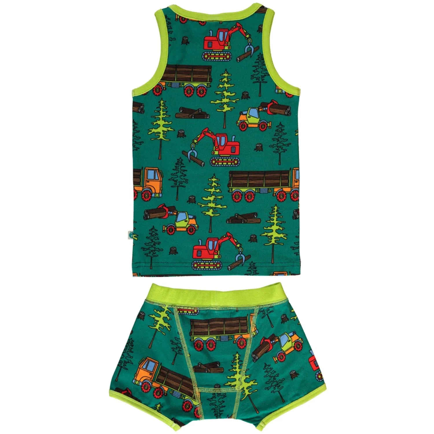 Smfolk Petroleum Green Underwear Set With Machines