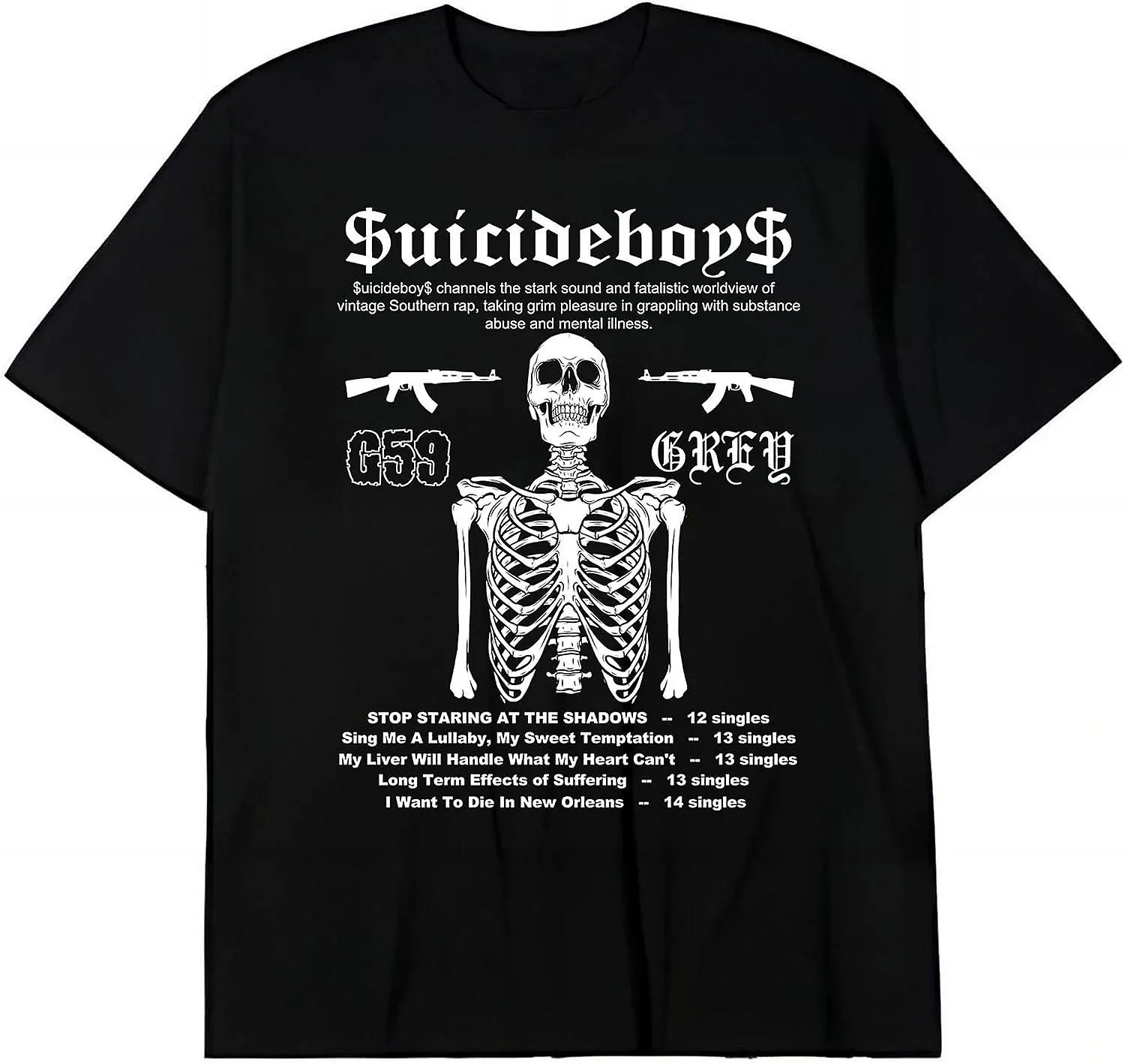 SuicideboyS G59  Men's Cotton T Shirts Round Neck Soft Funny Short Sleeve T-Shirt Size S-3XL BB166