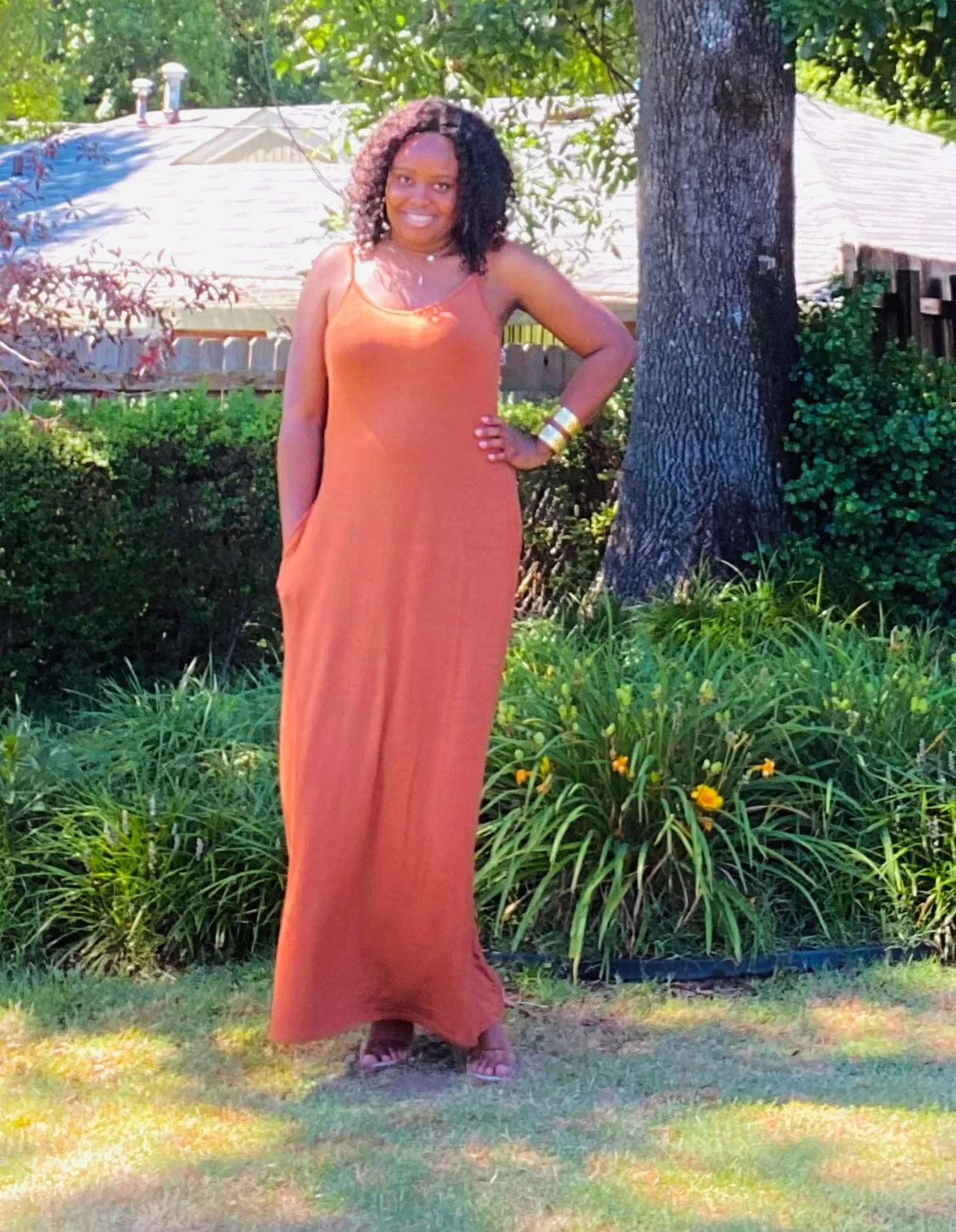 Summer Breeze Maxi Dress-Cinnamon