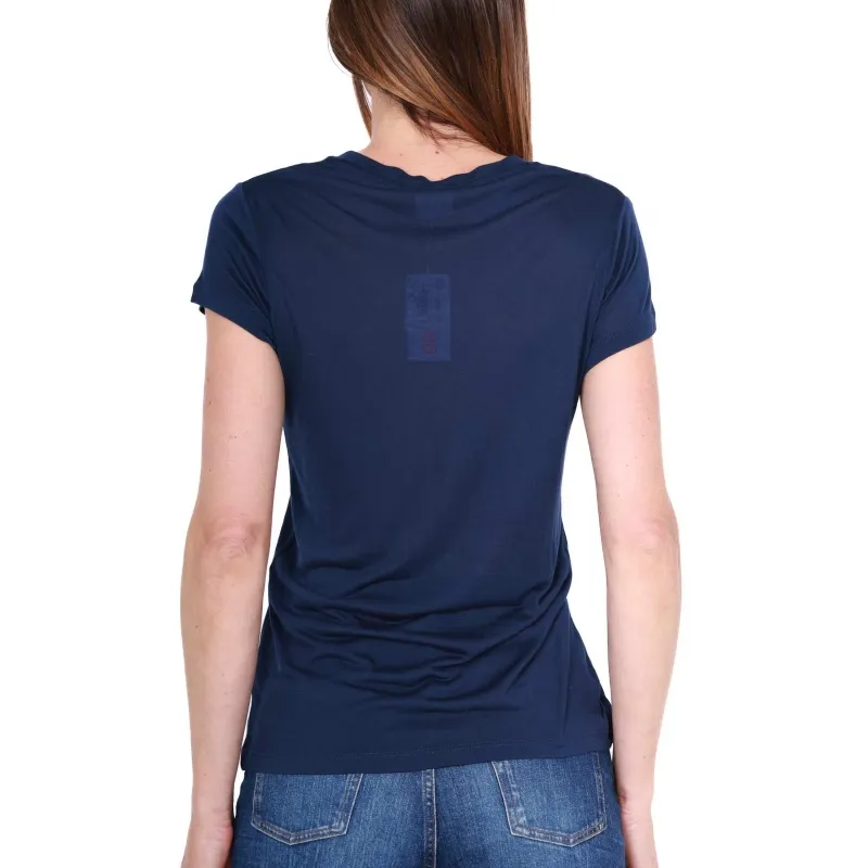 T-SHIRT DONNA GIROCOLLO IN JERSEY DI MODAL, BLU