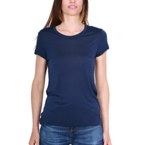 T-SHIRT DONNA GIROCOLLO IN JERSEY DI MODAL, BLU