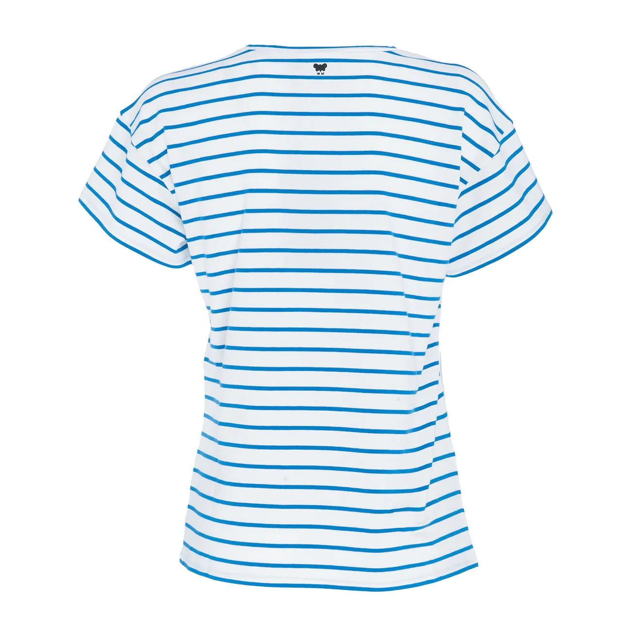 T-SHIRT TASTO IN JERSEY DI COTONE Donna Bianco Blu