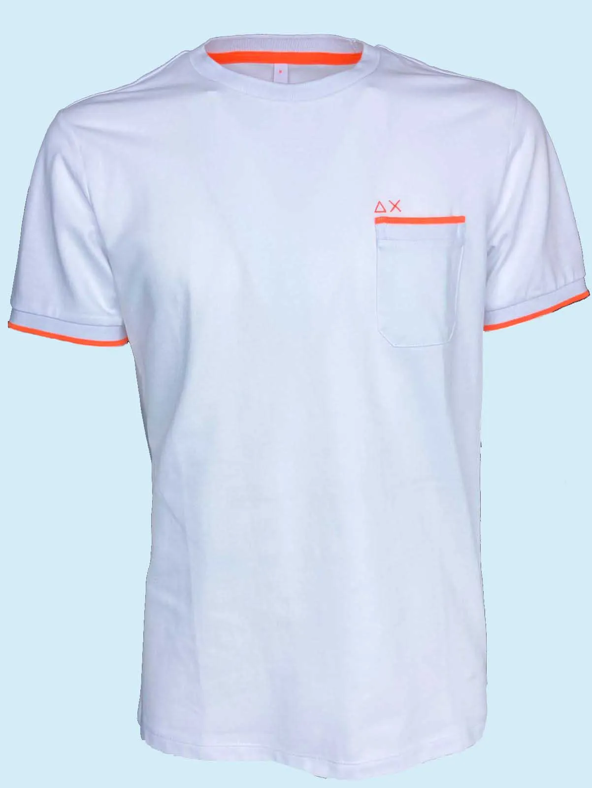 T-SHIRT UOMO BIANCA CON DETTAGLI ARANCIO