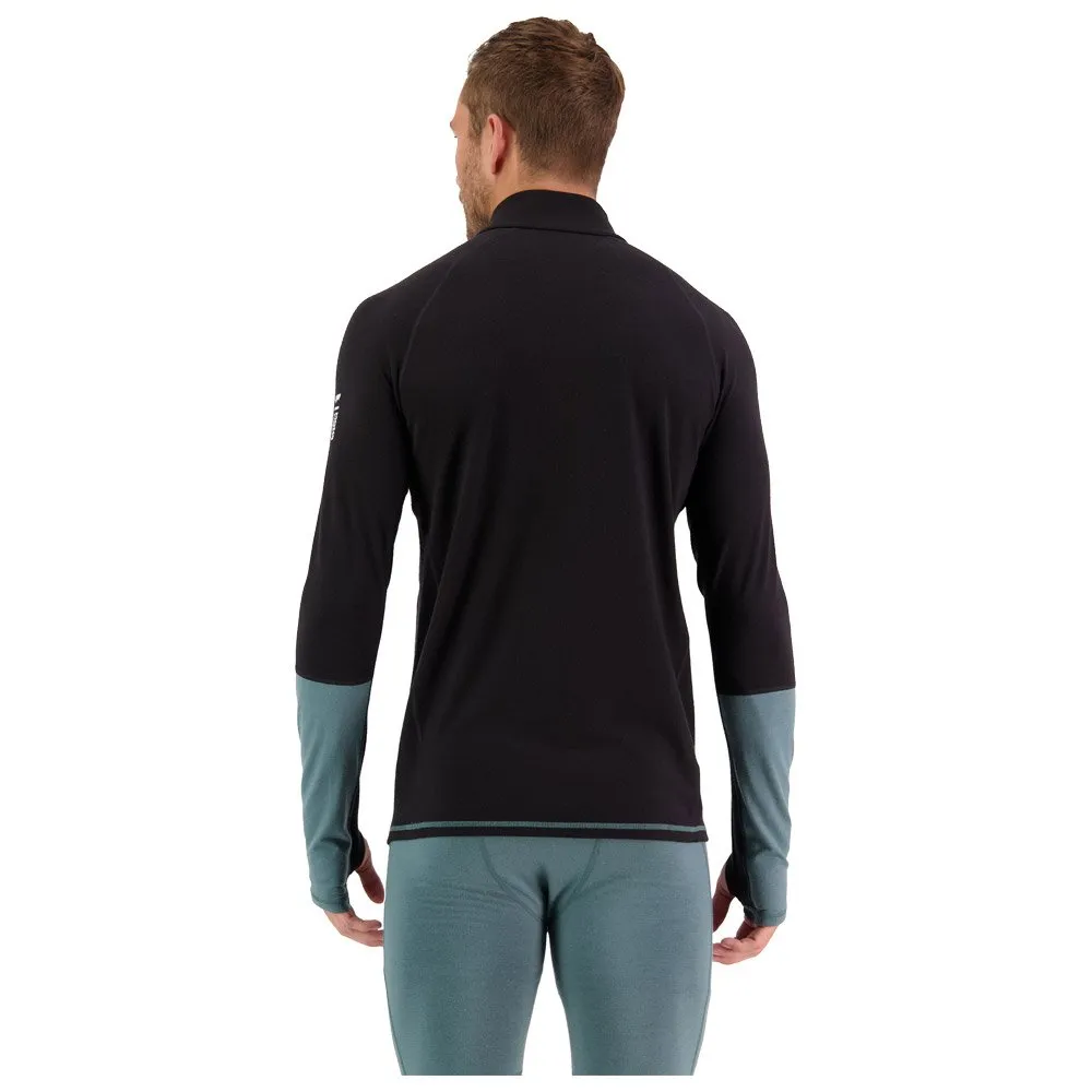 Technical underwear Mons Royale Europe ---M's Olympus Half Zip Burnt Sage Black