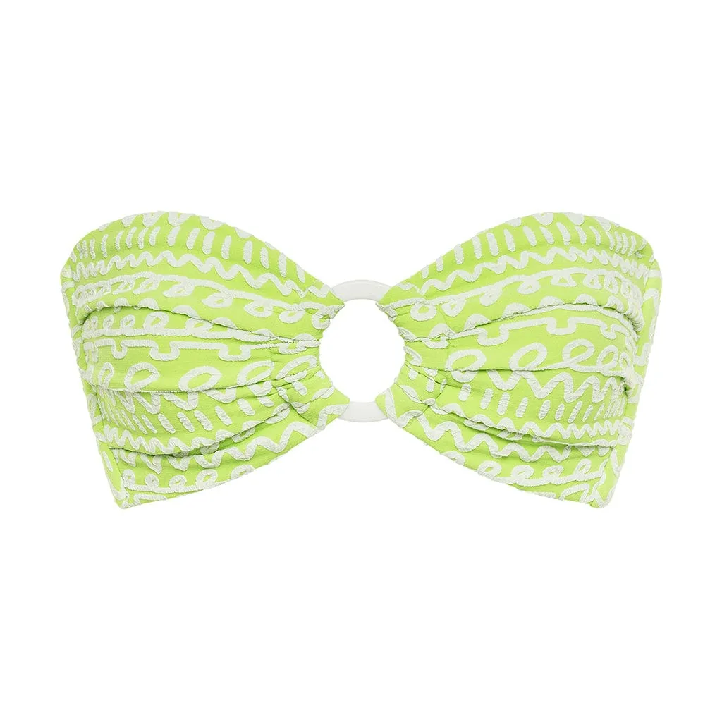 Tori Ties Bandeau Bikini Top | Lime Icing