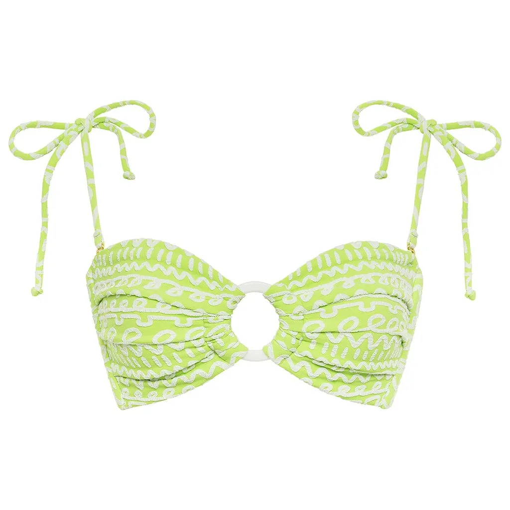 Tori Ties Bandeau Bikini Top | Lime Icing