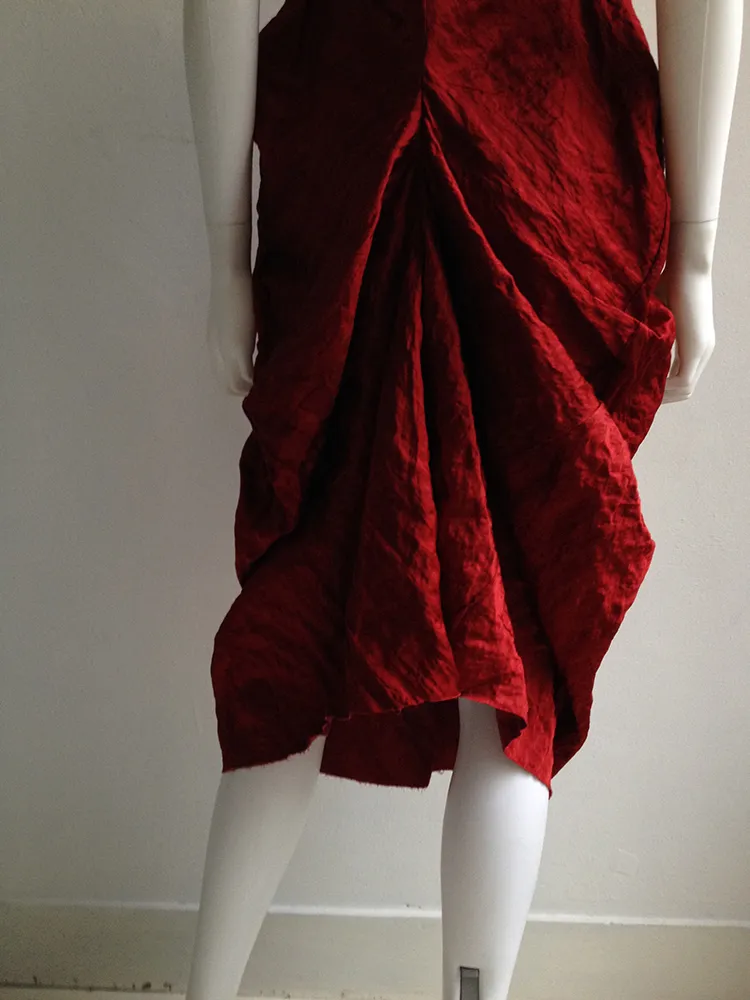 Uma Wang red back drape dress — fall 2013