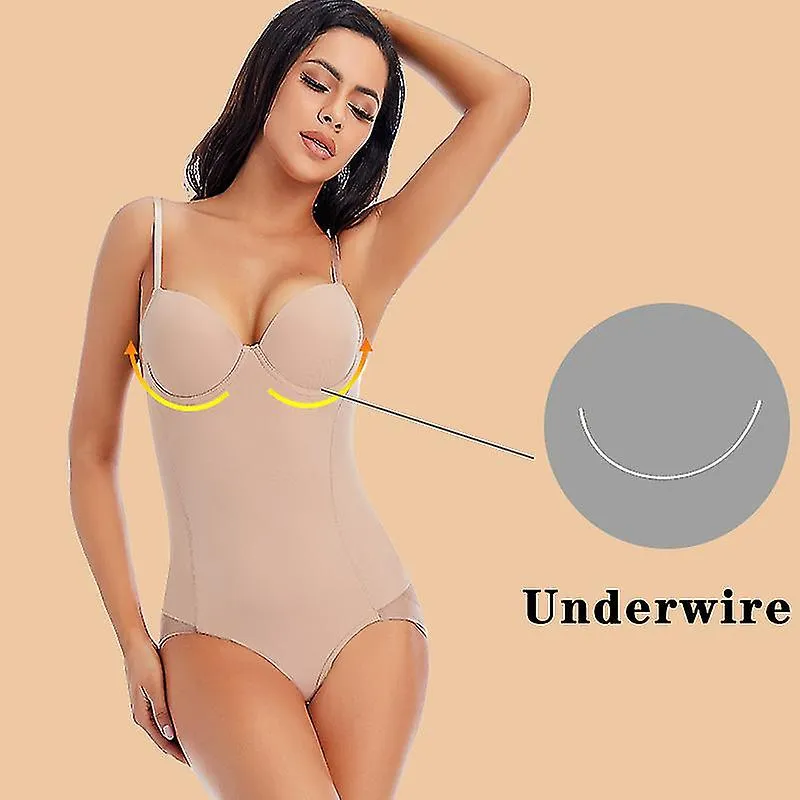 Underwire White Bodysuit Women Shapers Stretch Solid Color Silky Underwear Bodysuits Shapewear White