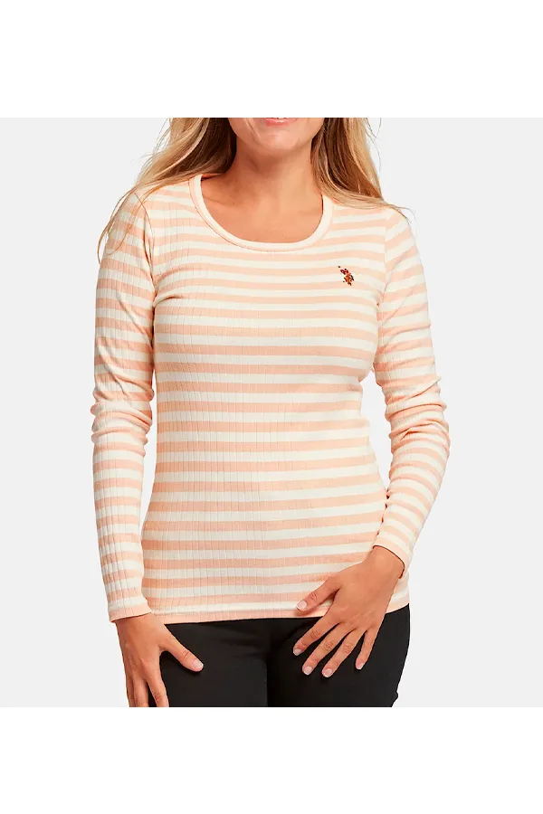 U.S. POLO ASSN. Women L/S T-shirt Chanett Peachy