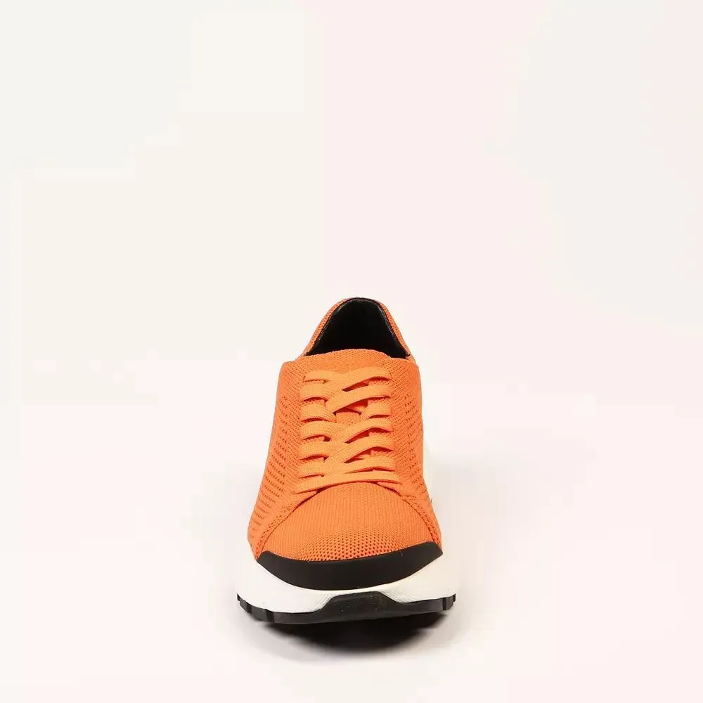 Vivid Orange Bolt Sneakers with Textile Fabric