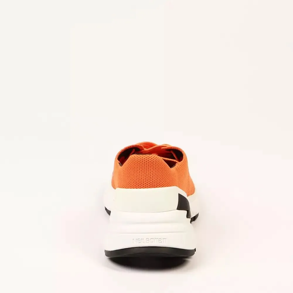 Vivid Orange Bolt Sneakers with Textile Fabric