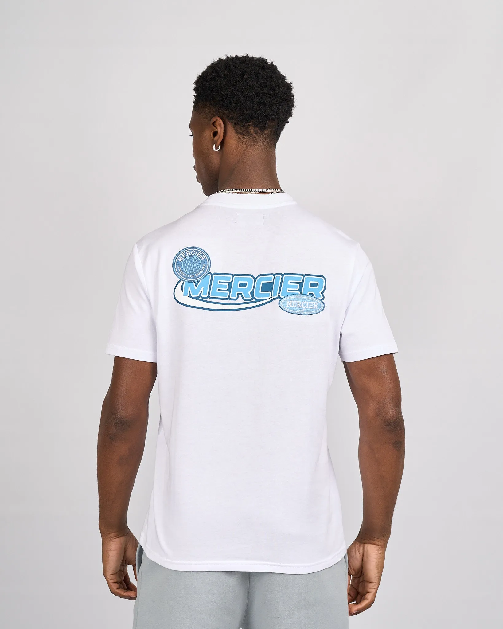 White Blue Mercier Racer Tshirt