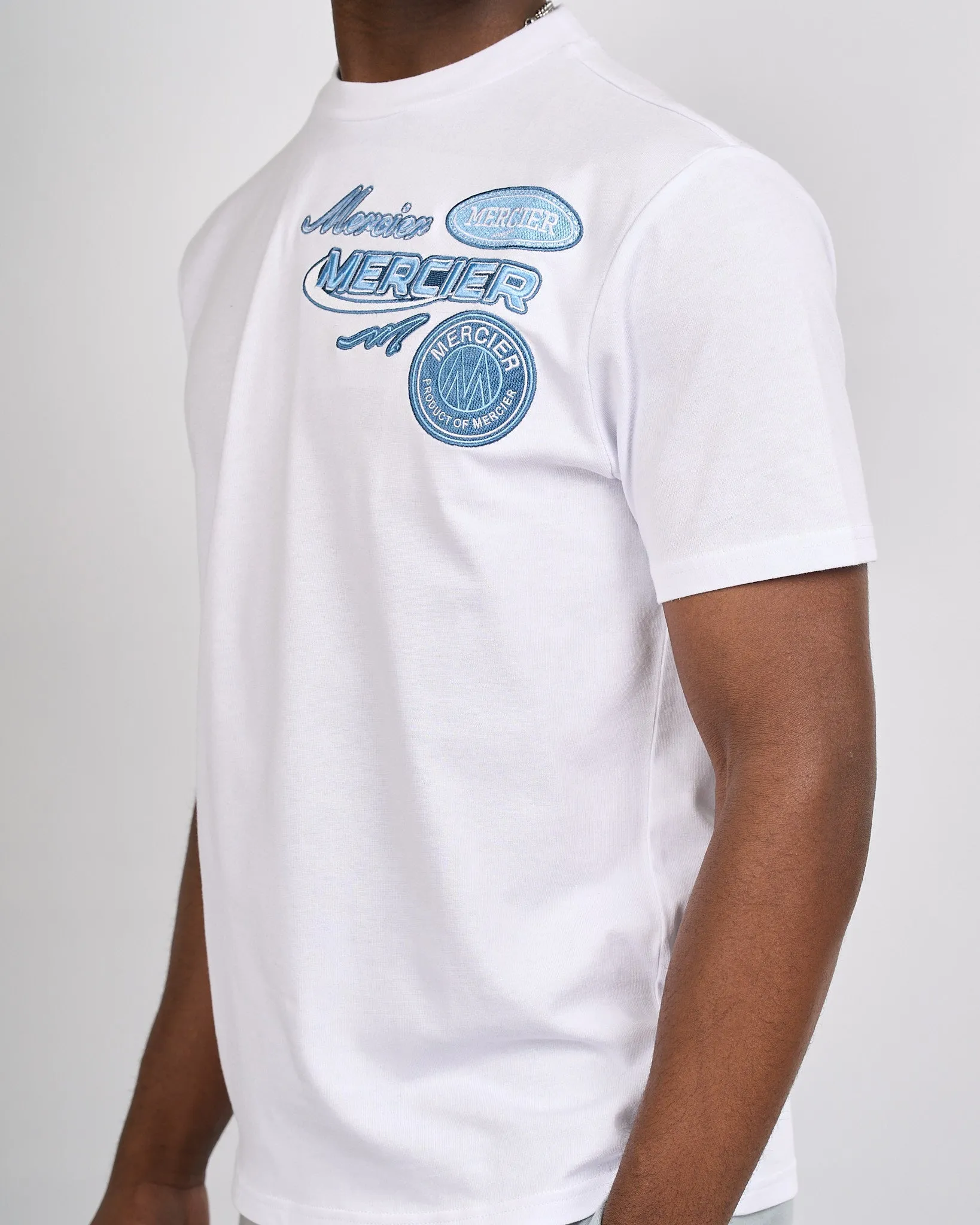 White Blue Mercier Racer Tshirt