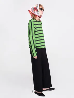 Wide Leg Tailored Trousers with Loose Ties