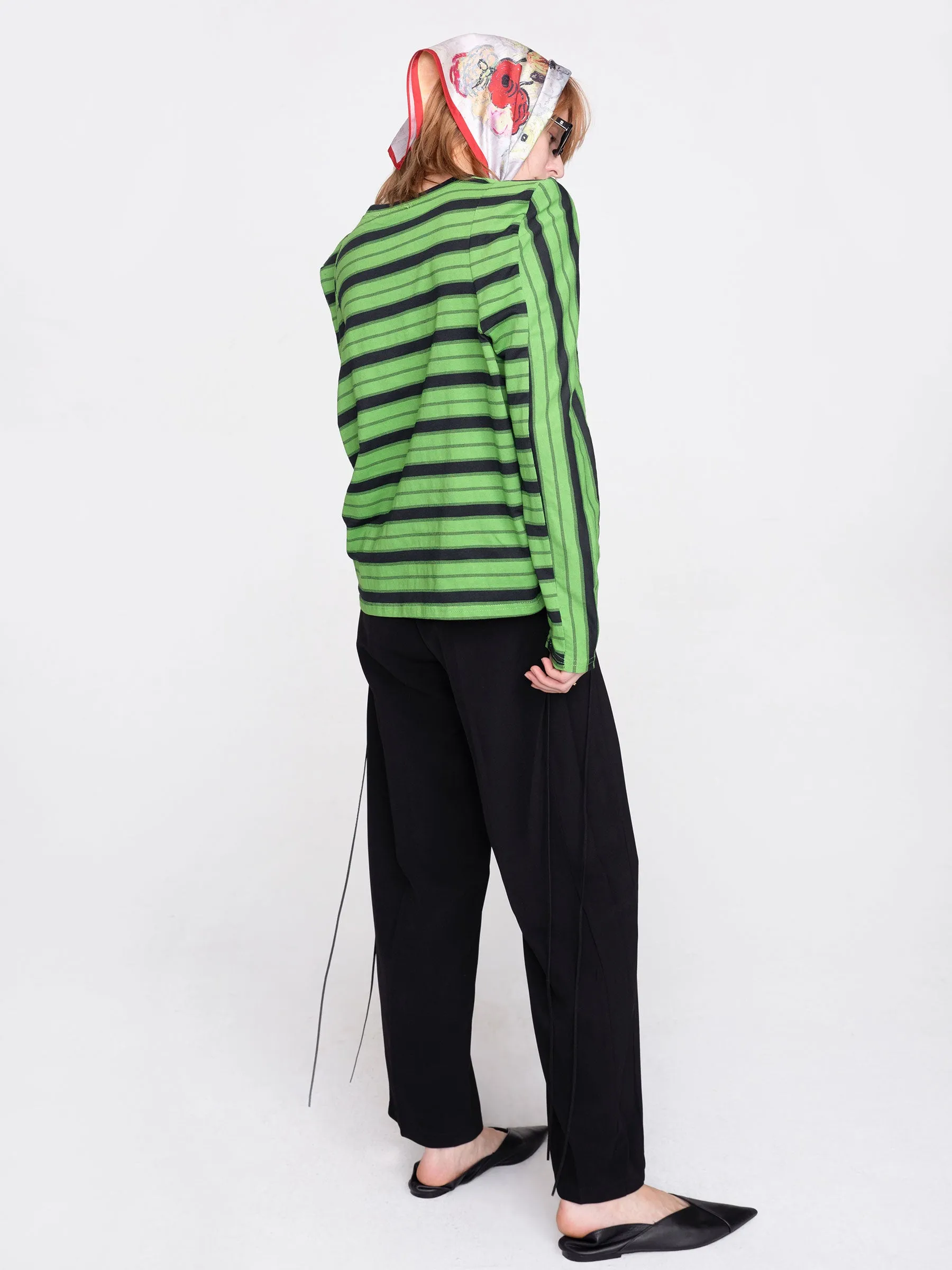 Wide Leg Tailored Trousers with Loose Ties