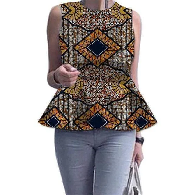 Women Dashiki Tops, Sleeveless African Women Tops, African Women Clothing