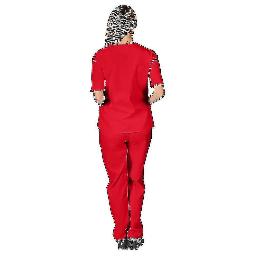 Women Men Medical Doctor Uniform Scrub Tops Pants Set Nurse Dentist Hospital Suit