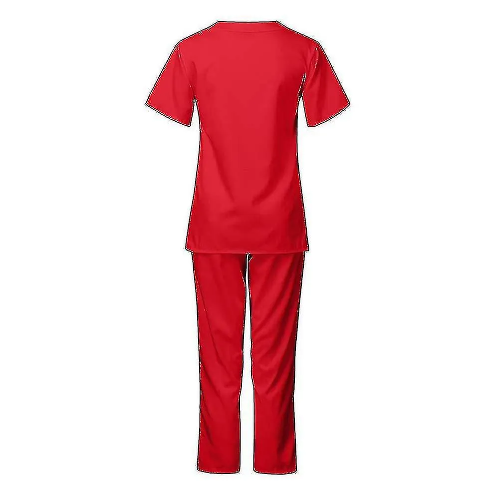 Women Men Medical Doctor Uniform Scrub Tops Pants Set Nurse Dentist Hospital Suit