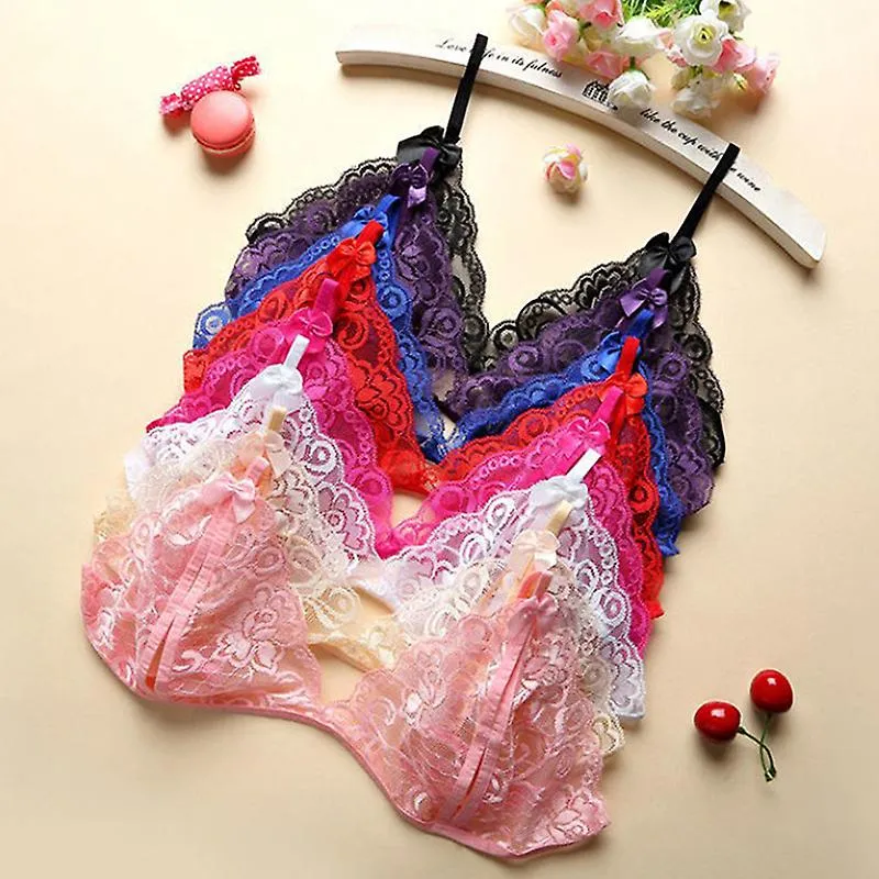 Women Sexy Lingerie Lace Bra Set Ruffle Transparent Underwear Hot