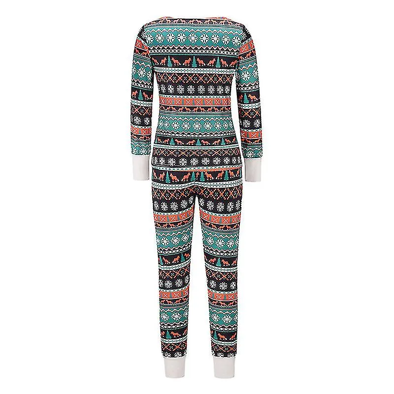 Womens Christmas Print Pajamas Tracksuit Lounge Sets Casual Top Trouser Homewear