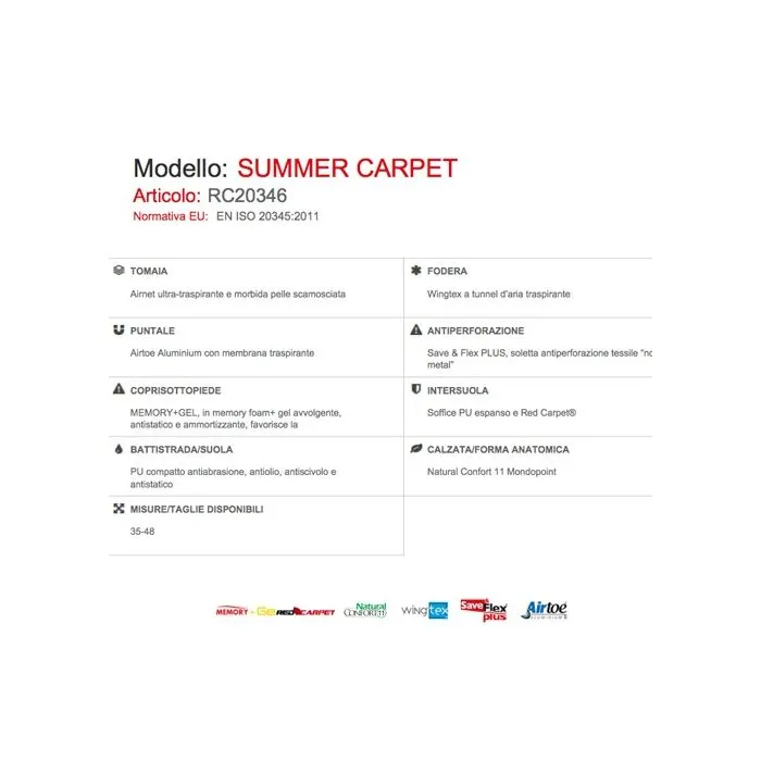 Zapatos de seguridad UPower Summer Carpet S1P ESD SRC